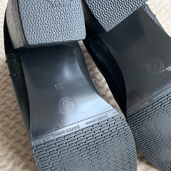 George J Love Black Leather Ankle Boots with Animal Print Detail - Picture 11 of 13